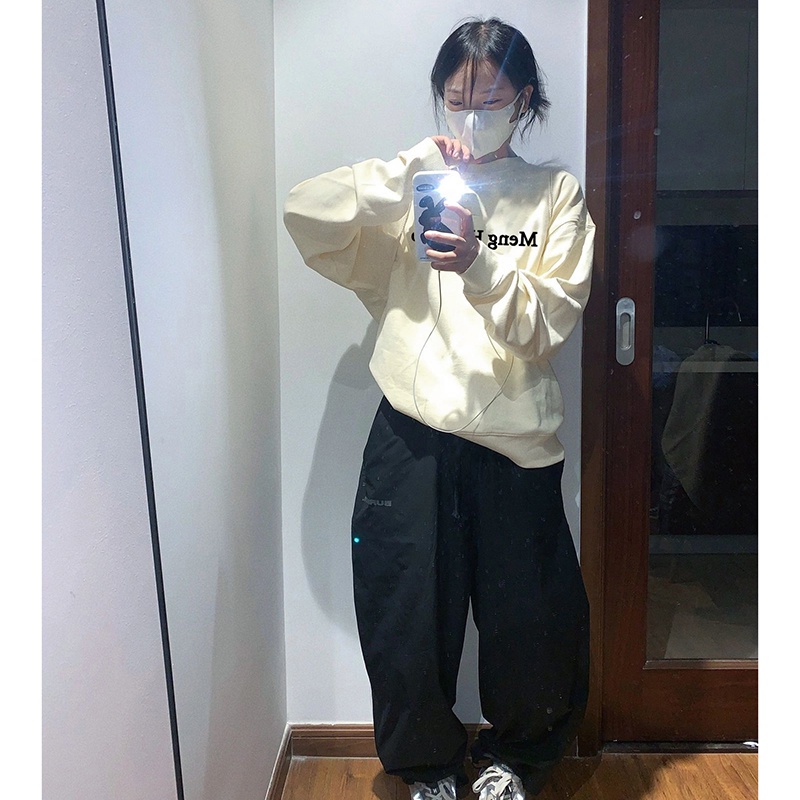 NRVP Áo Thun Tay Dài Oversize In Họa Tiết Phong Cách Hàn Quốc Thời Trang Cho Nam Và Nữ