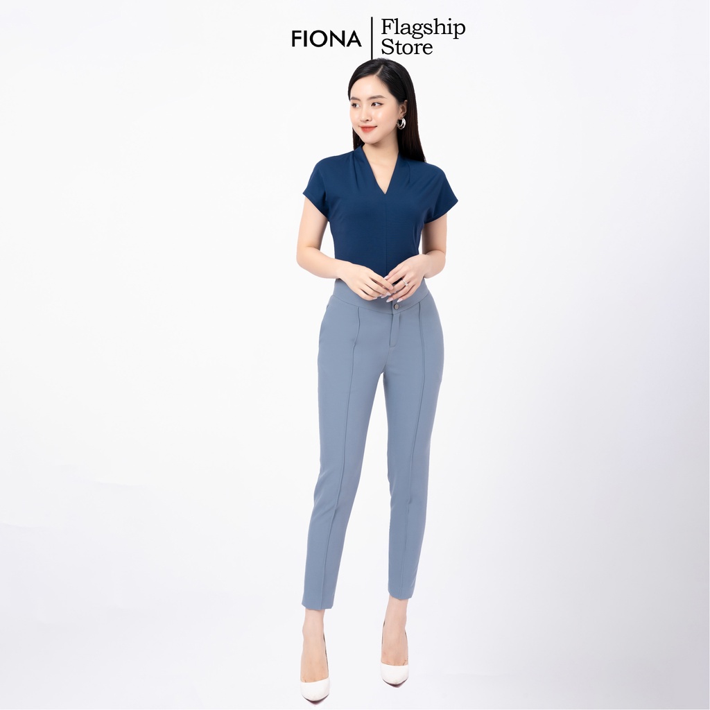 Áo thun nữ Fiona cổ tim, Áo phông tay liền chất liệu cotton F521001
