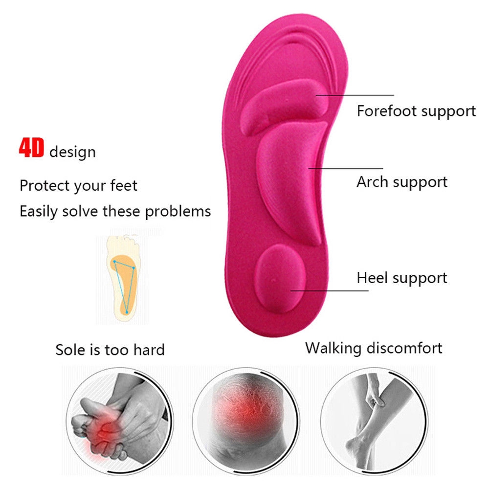 Cặp miếng lót giày 4D hỗ trợ làm giảm đau tiện dụng