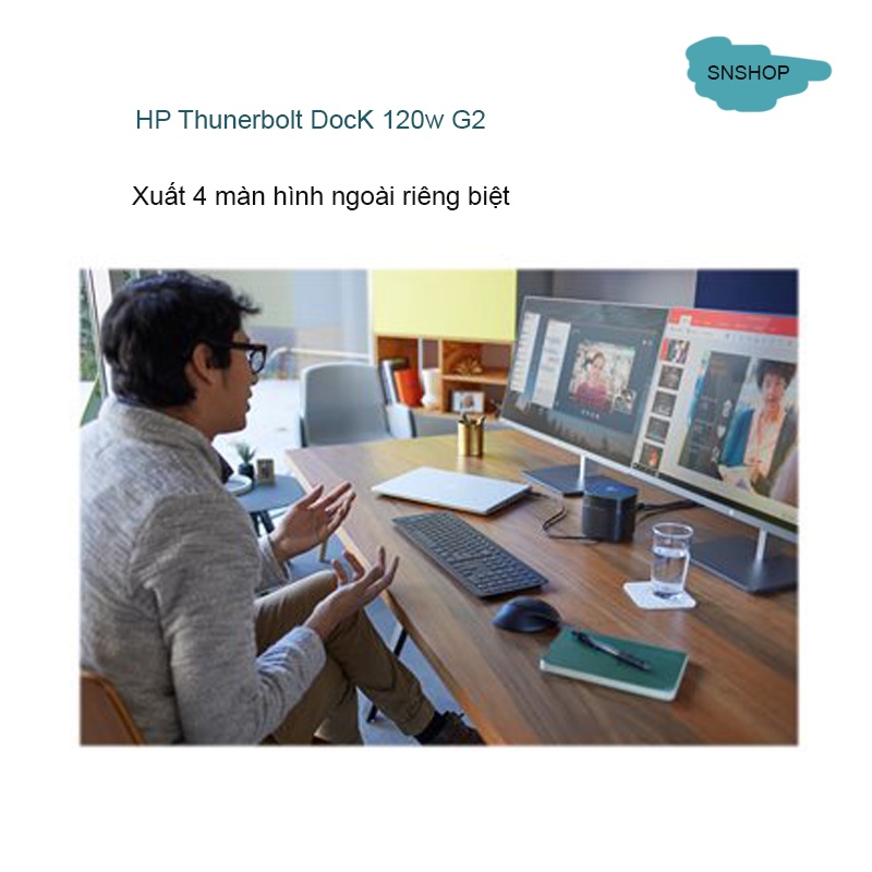 Hub HP Thunderbolt Dock 120W G2  Xuất 4 Màn Hình Riêng Biệt,Thêm Cổng Kết Nối Cho Laptop HP ELite, Zbook