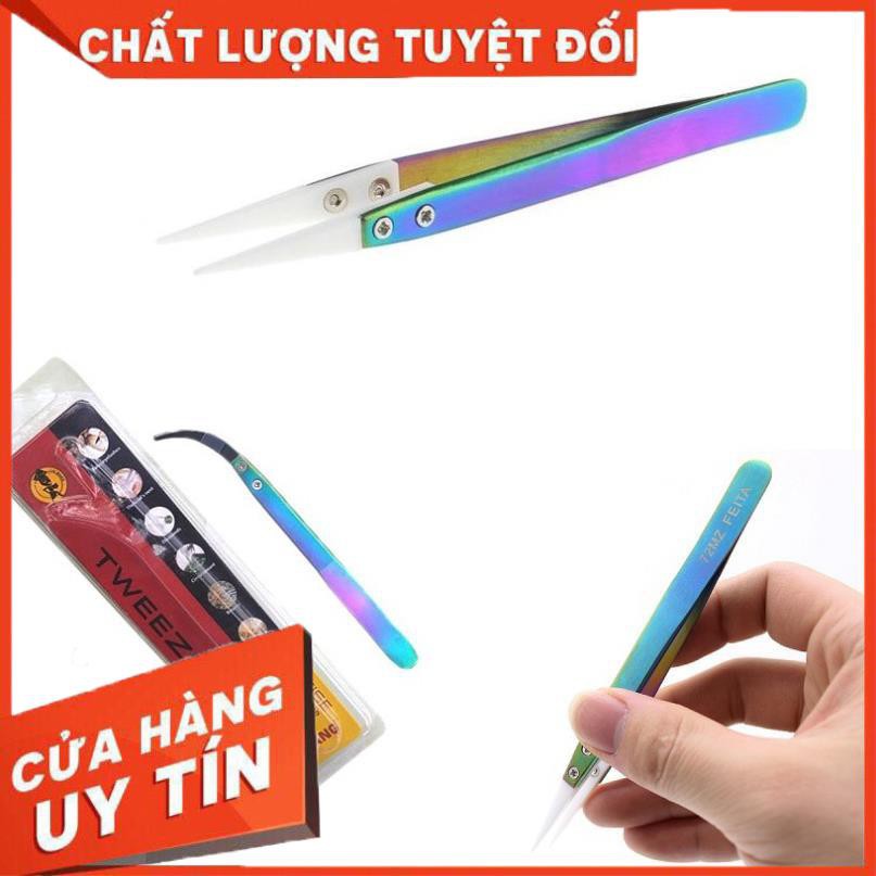 Nhíp Sứ Cao Cấp Ceramic Tweezer Phiên Bản Gốm Rainbow _ Tạo hình coil _ Sứ chịu nhiệt