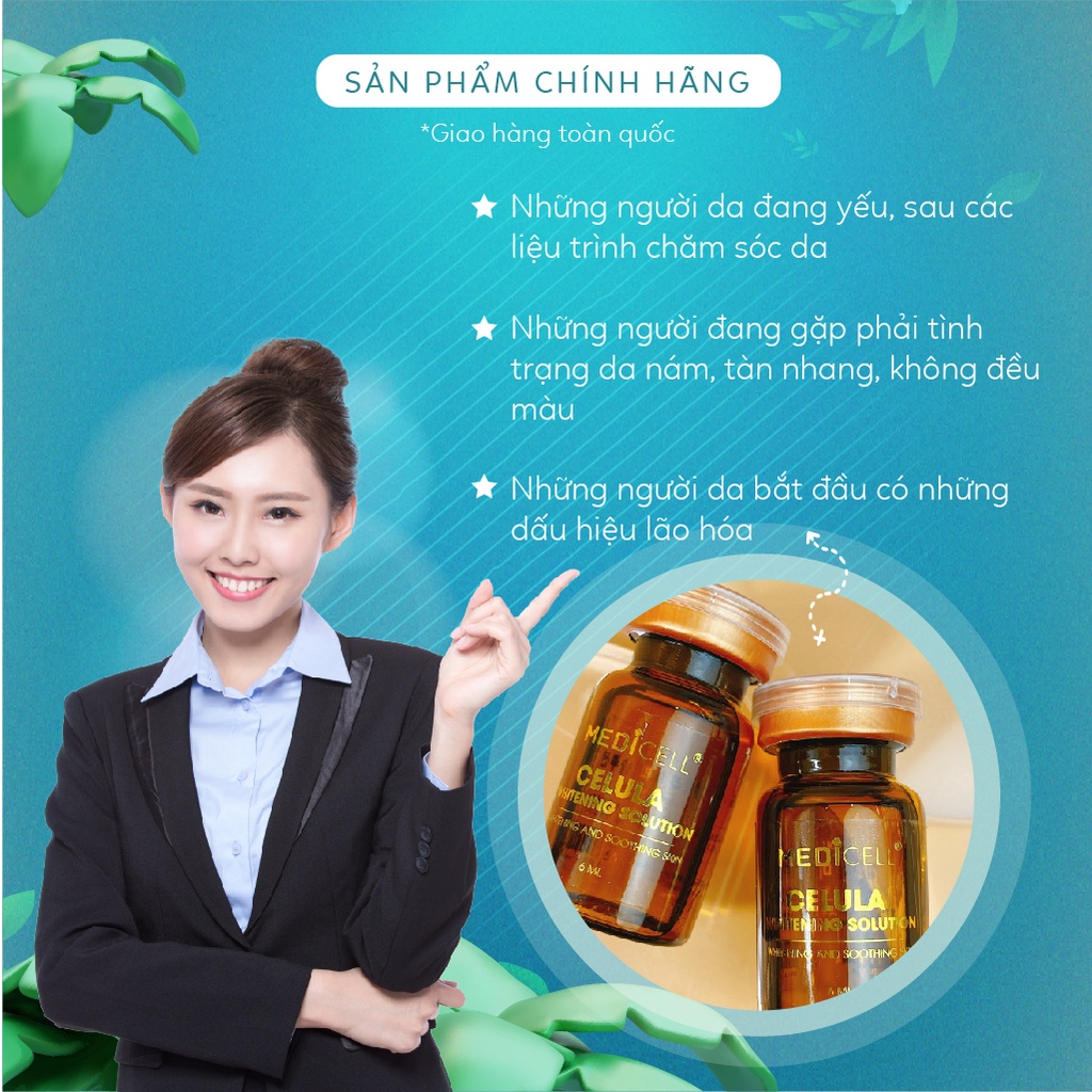 Tế Bào Gốc Truyền trắng Chính Hãng Hàn Quốc Celula Whitening Medicell, Giảm Nám, Giảm Thâm - Lọ 6ml