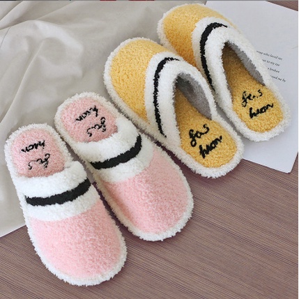 Dép Bông Mang Trong Nhà Kẻ Sọc Nhiều Màu Sắc Dành Cho Phái Nữ