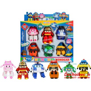 Policar - Bộ xe biến hình Robocar Poli: Loại 1: Nhựa đẹp (Hộp chữ nhật xanh dương)
