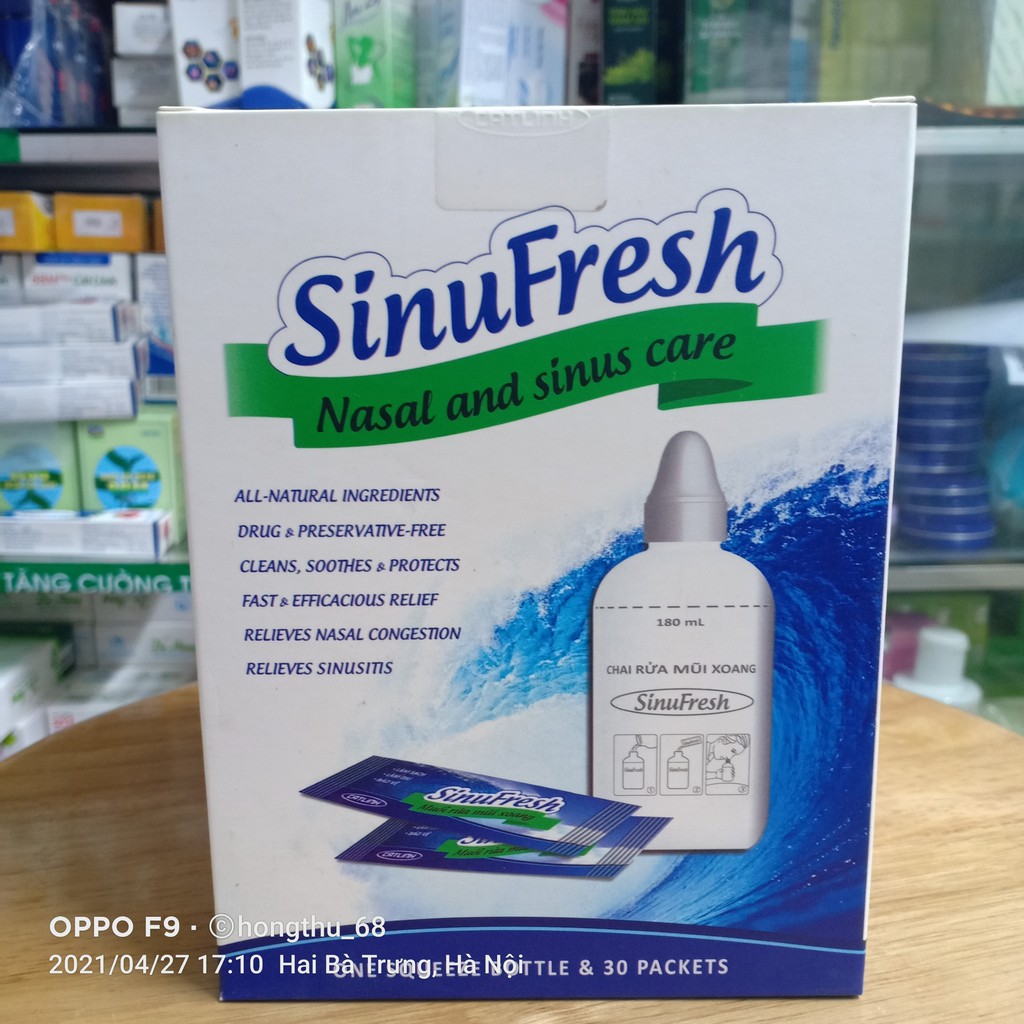 Bình rửa mũi SinuFresh kèm 30 muối