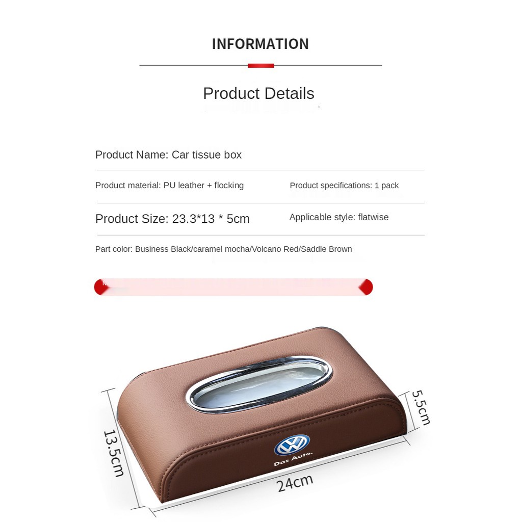 Hộp Đựng Khăn Giấy Bằng Da Chất Lượng Cao Cho Volkswagen Polo Jetta Vento Beetle Golf Mk6 Golf Passat Polo Sedan Ccirocco Mk7 Tiguan