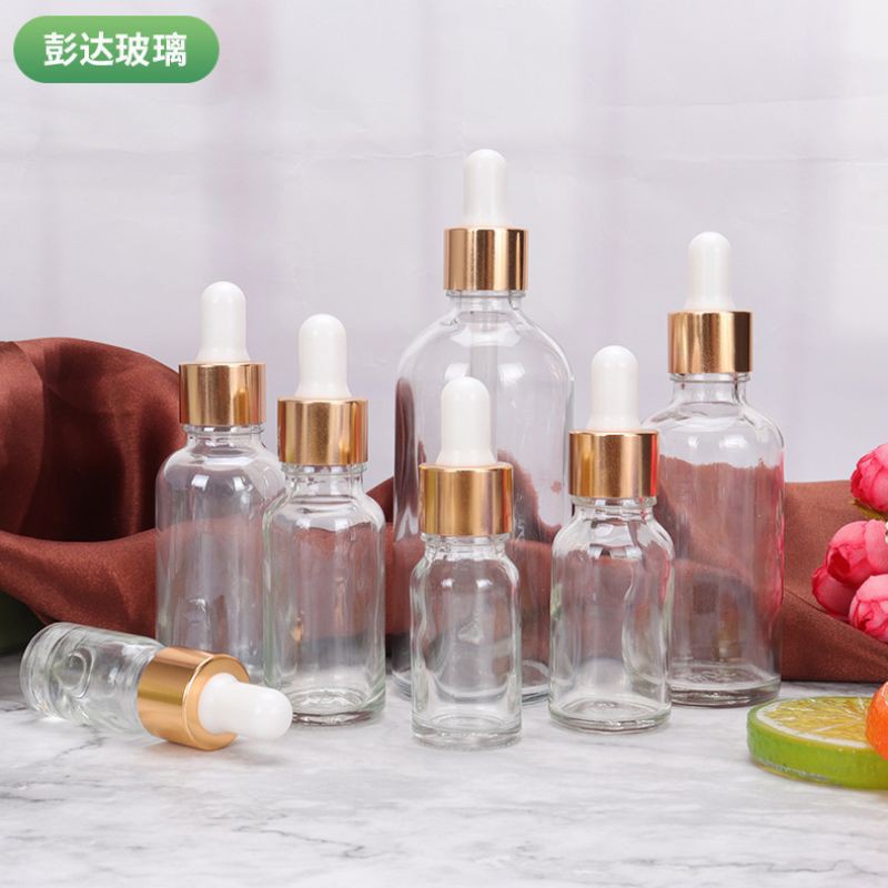 Lọ Chiết Serum ❤ TRÙM SỈ ❤ [50ml] Chai lọ tinh dầu thủy tinh nắp bóp giọt Khoen vàng chiết serum , phụ kiện du lịch