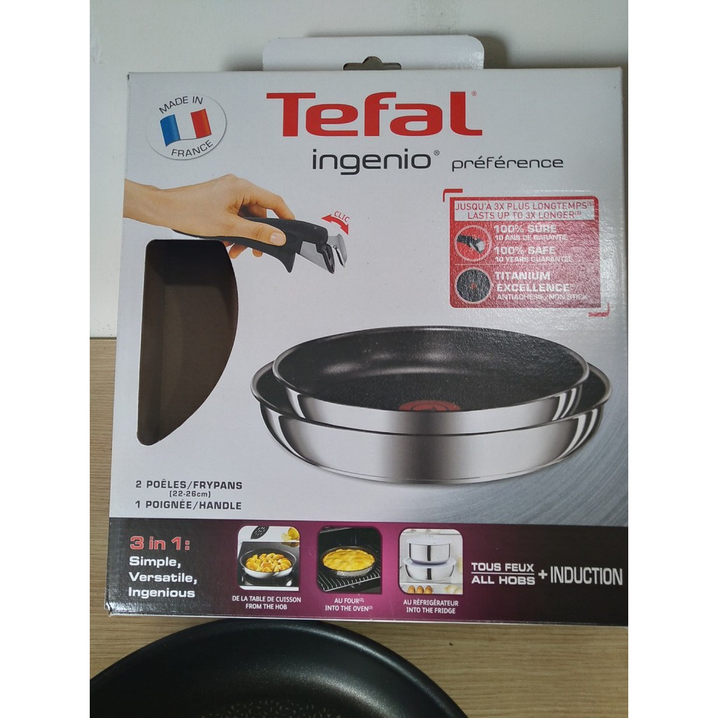 Set chảo tay cầm rời Tefal Ingenio Preference 22-26 cm; 24-28cm made in France - TÀI TRANG HÀNG ĐỨC