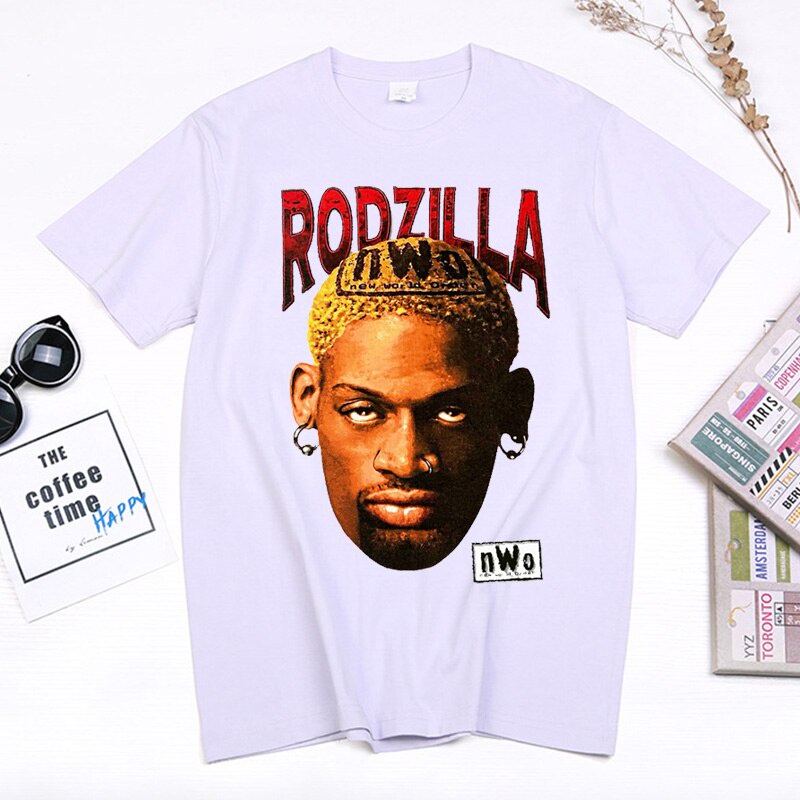 Áo Thun Bóng Rổ Dennis Rodman Phong Cách Vintage Hiphop Đường Phố Cho Nam Nữ