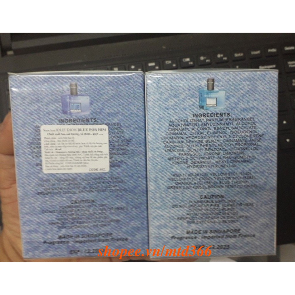 Nước Hoa Nam 60ml Jolie Dion Blue For Him Eau De Parfum Natural Spray. | Thế Giới Skin Care