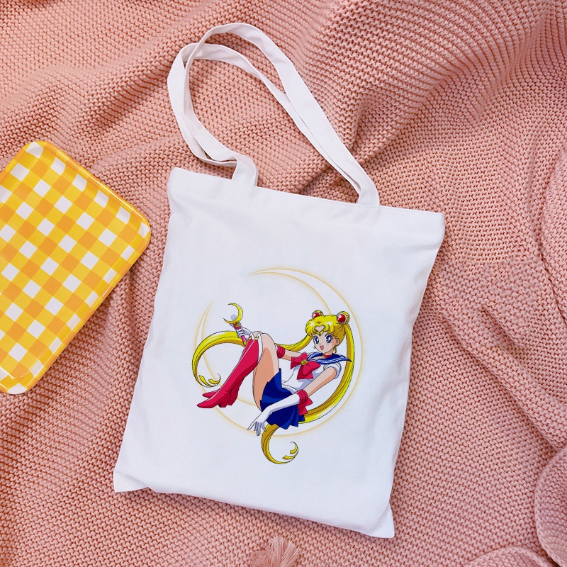 Sailor moon Túi tote Họa Tiết Thủy Thủ Mặt Trăng Hoạt Hình Phong Cách harajuku Cho Nữ