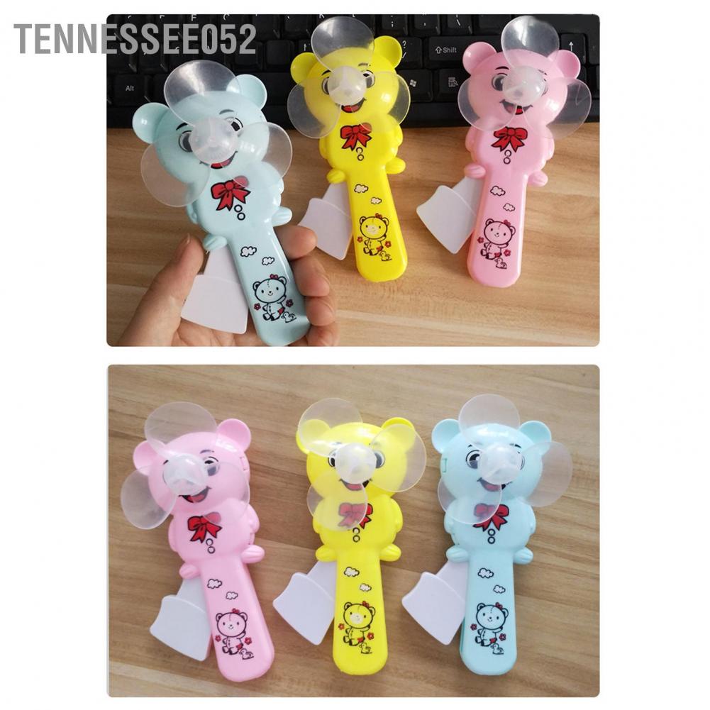 Quạt cầm tay mini bằng nhựa họa tiết hoạt hình bấm tay bấm dễ thương hình chú gấu an toàn cho trẻ em