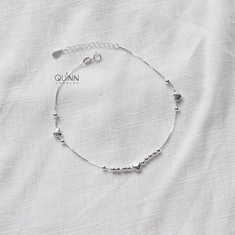 Lắc chân tim siêu bé bạc 925