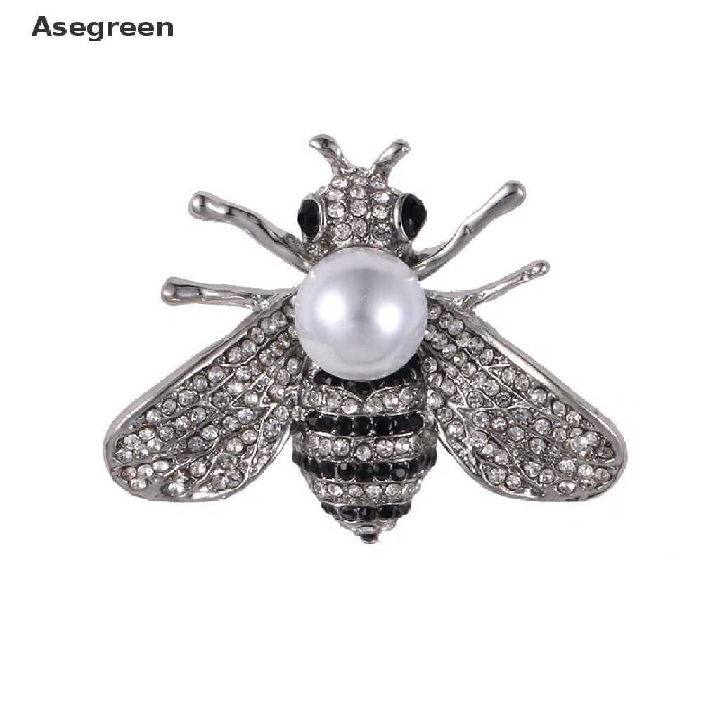 [Asegreen] 1 Trâm Cài Áo Hình Chú Ong Nhỏ Đính Đá Và Ngọc Trai