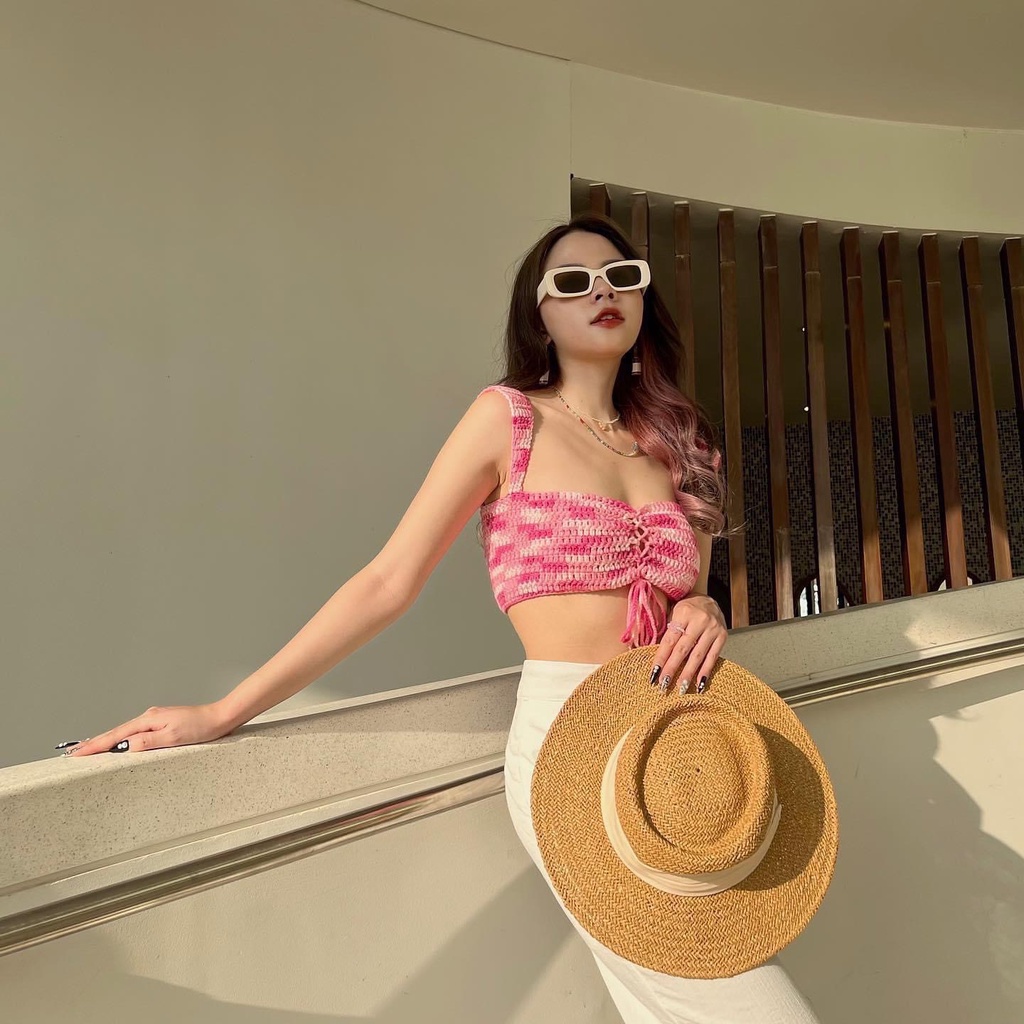 Áo Croptop Đan Len Mặc Đi Biển - Candie Croptop