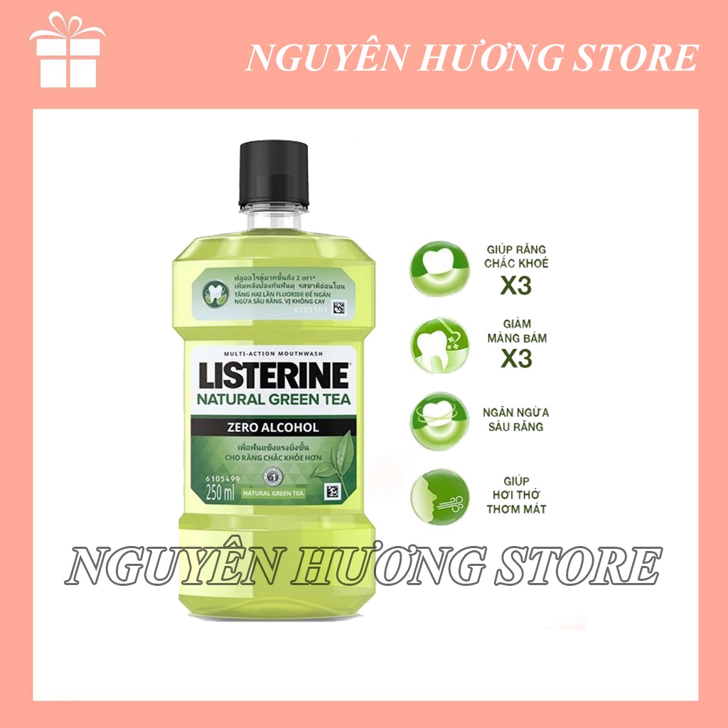 Nước Súc Miệng Trà Xanh Listerine Natural Green Tea- Dung Tich 250ml