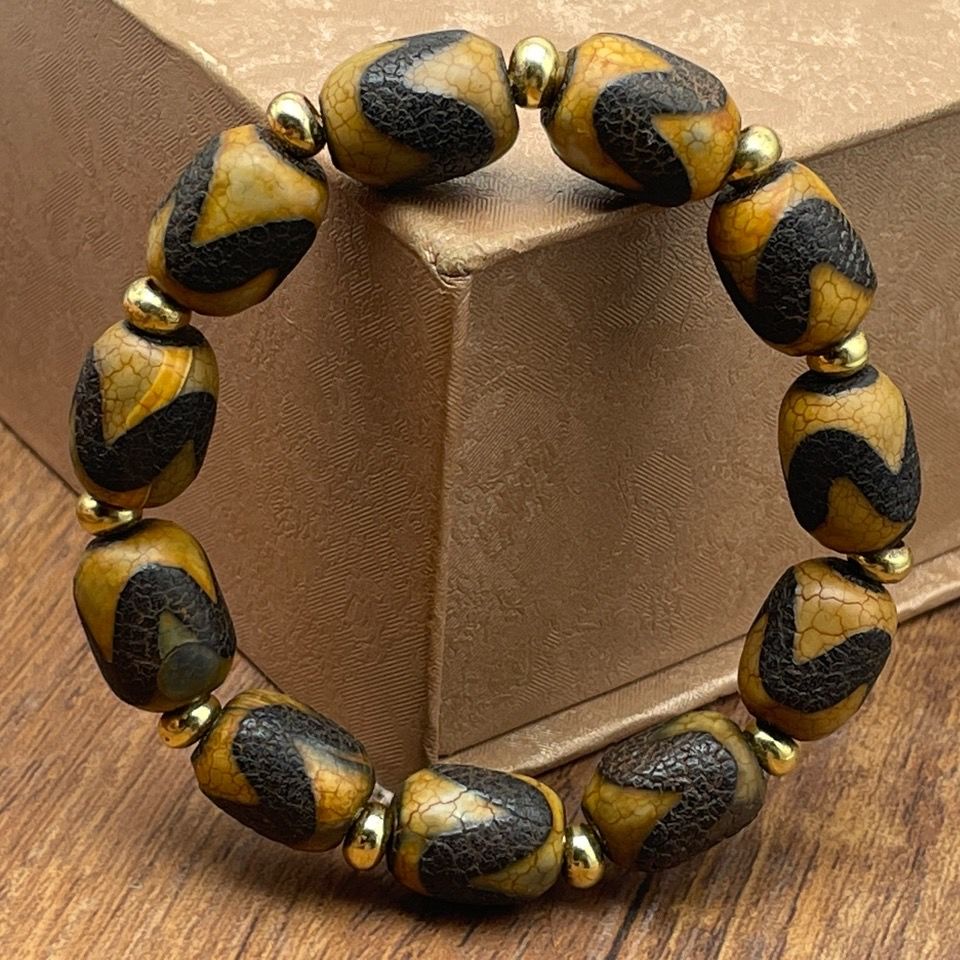 Vòng Tay Chuỗi Hạt Đá Mã Não Phong Cách Retro Tây Tạng 07.30