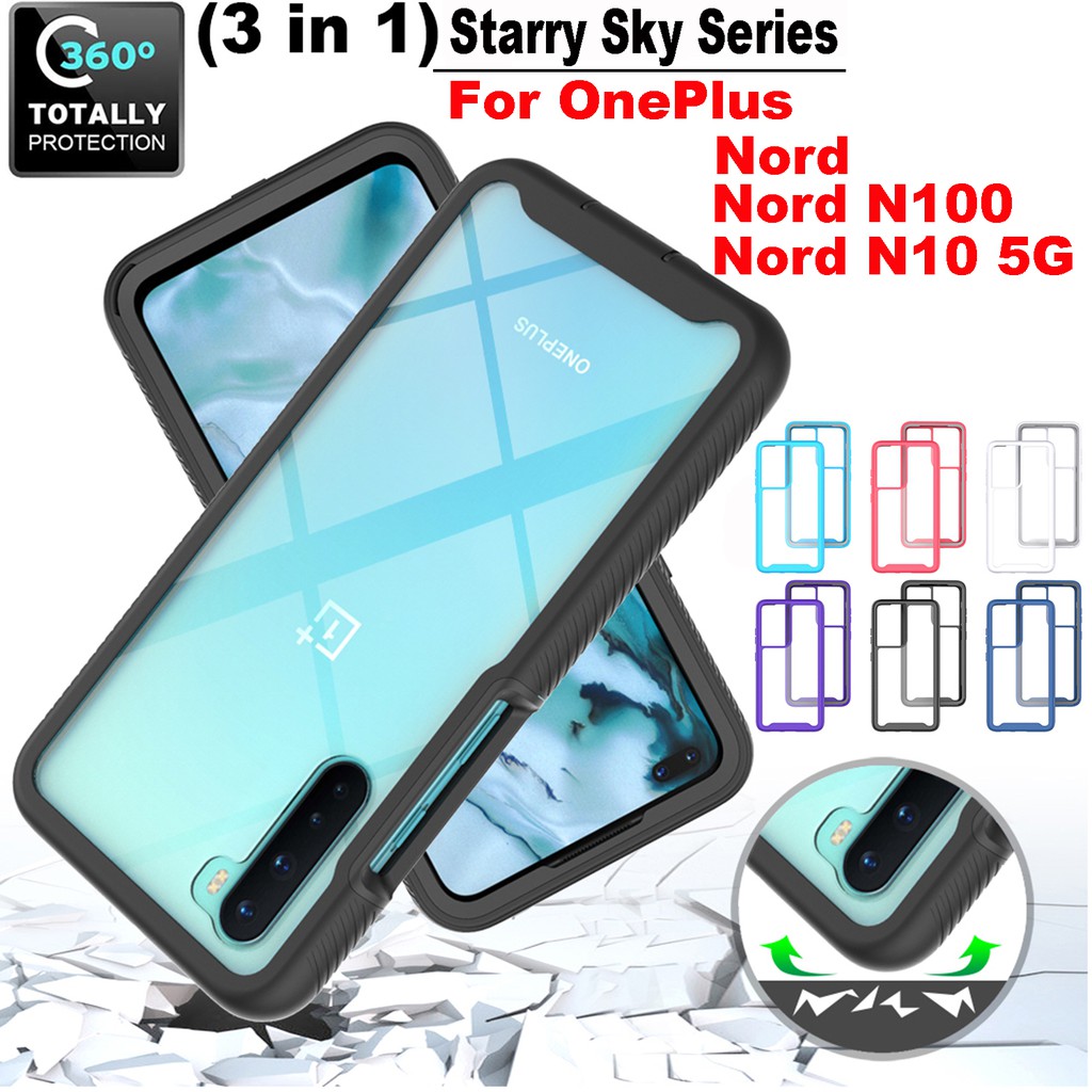 Ốp Điện Thoại Armor Trong Suốt Bảo Vệ Toàn Diện Chống Sốc 3 Trong 1 Cho Oneplus Nord N100 N10 5g 1 + One Plus 8 Nord 5g Z