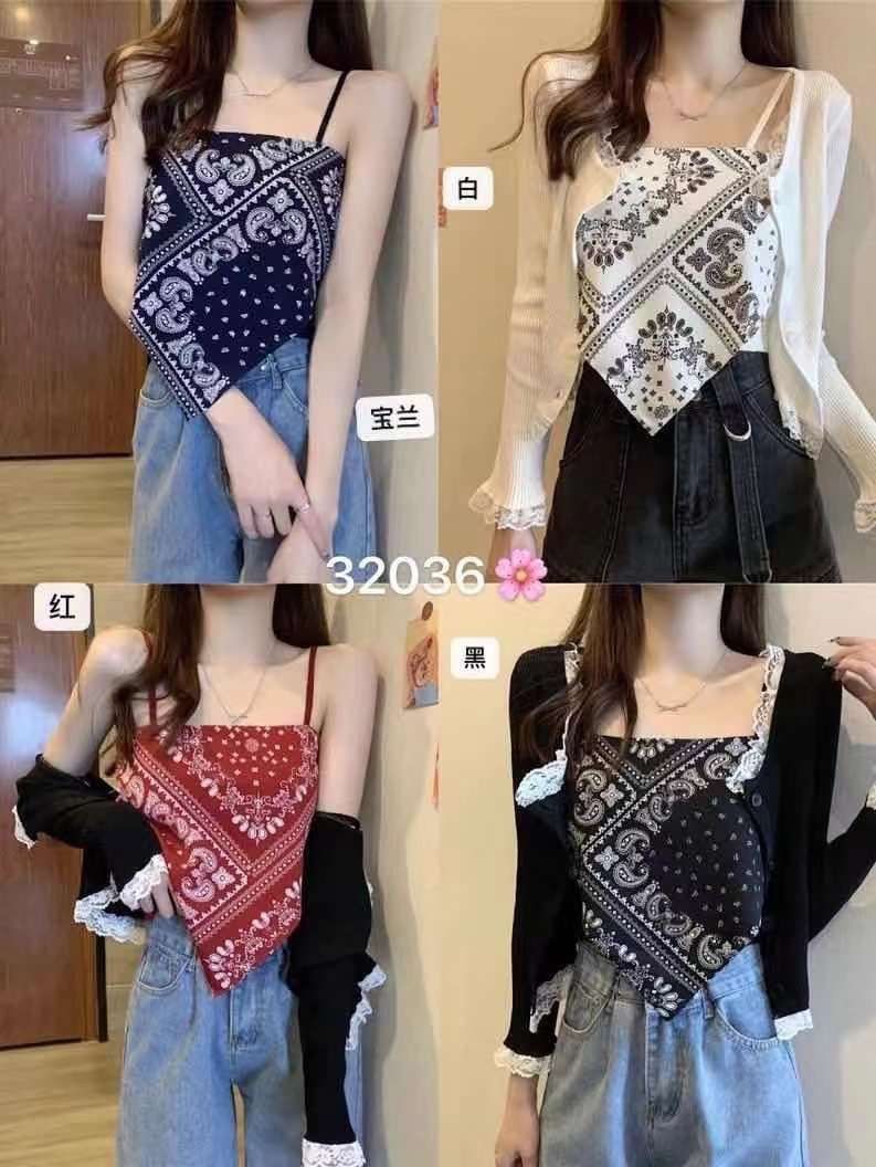 Áo 2 dây khăn hoa buộc nơ lưng | BigBuy360 - bigbuy360.vn