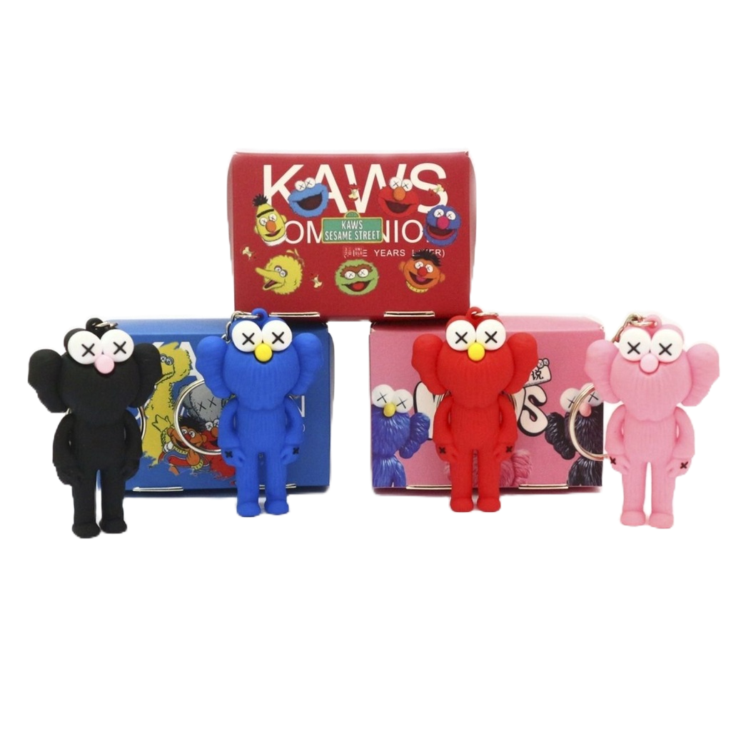 Móc khóa KAWS cute cao su silicon dẻo treo balo, túi xách, xe hơi kèm Hộp