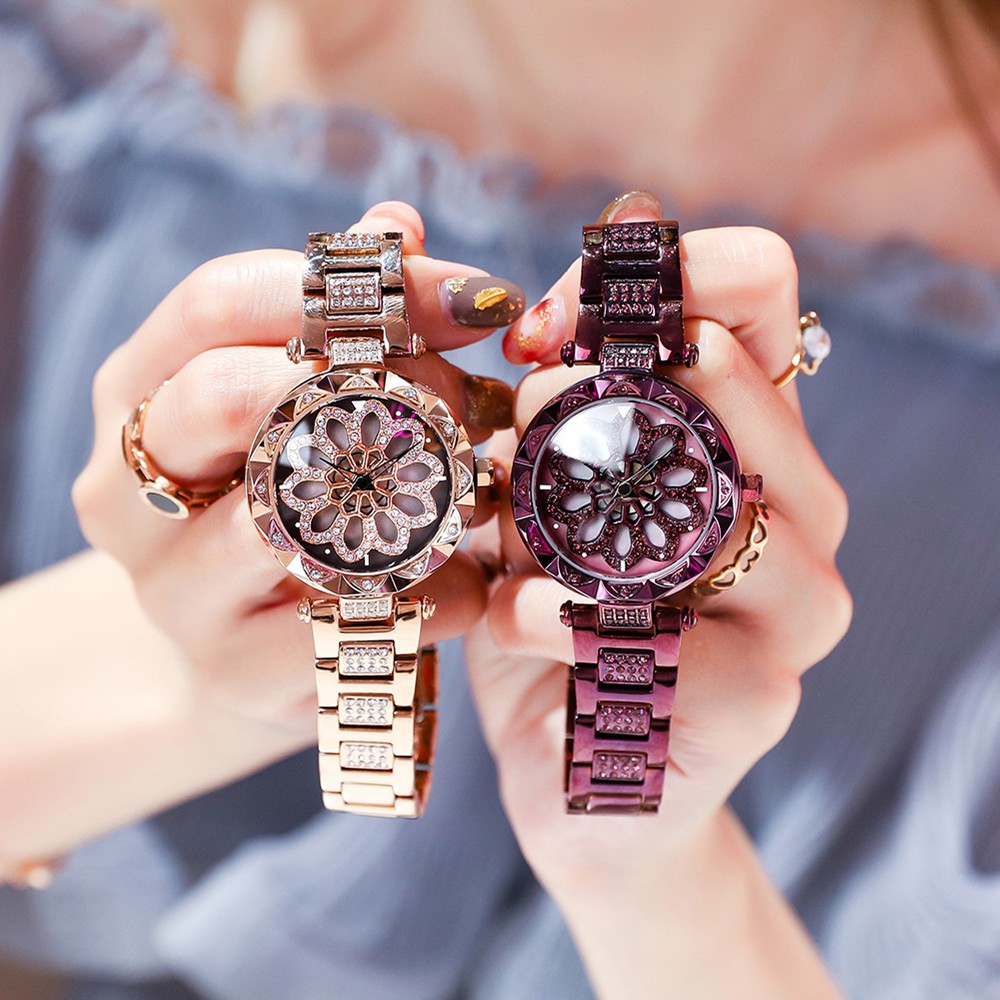 Đồng Hồ Nữ Chính Hãng Mashali Bông Hoa Xoay Dây Thép Cao Cấp Không Gỉ Đính Đá Đẹp Giá Rẻ | BigBuy360 - bigbuy360.vn