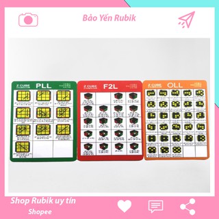 Bộ Card Công Thức CFOP Giải Rubik Tốc Độ Cao Công Thức F2L OLL PLL