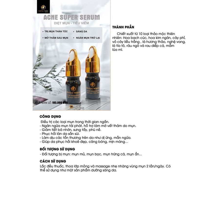 Serum  Mụn Đông Y, Detox White Acne Super Serum