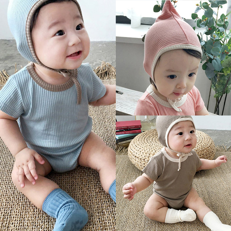 [ Mã 66CBSALE giảm 30K đơn 200K] Bộ áo liền quần cotton kiểu dáng xinh xắn dành cho em bé sơ sinh