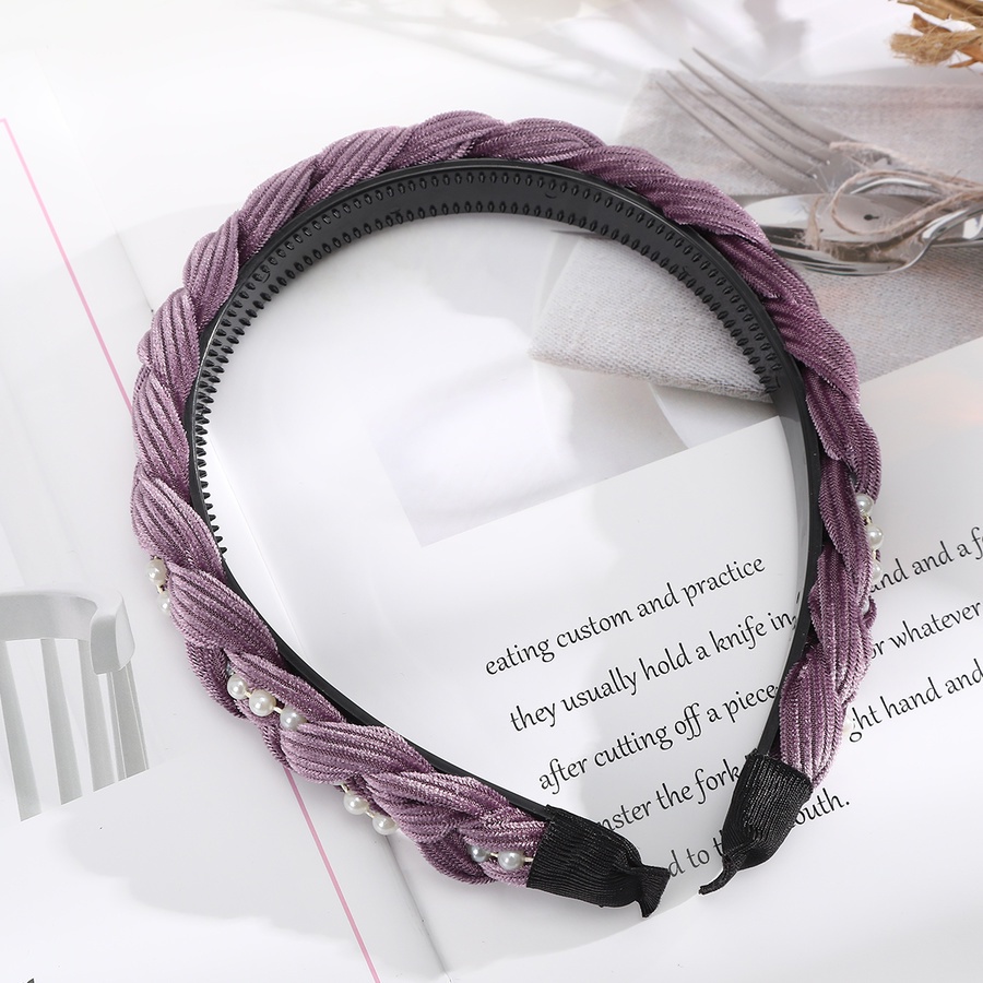 Băng đô vải nhung đính ngọc trai thời trang Hàn Quốc dành cho nữ