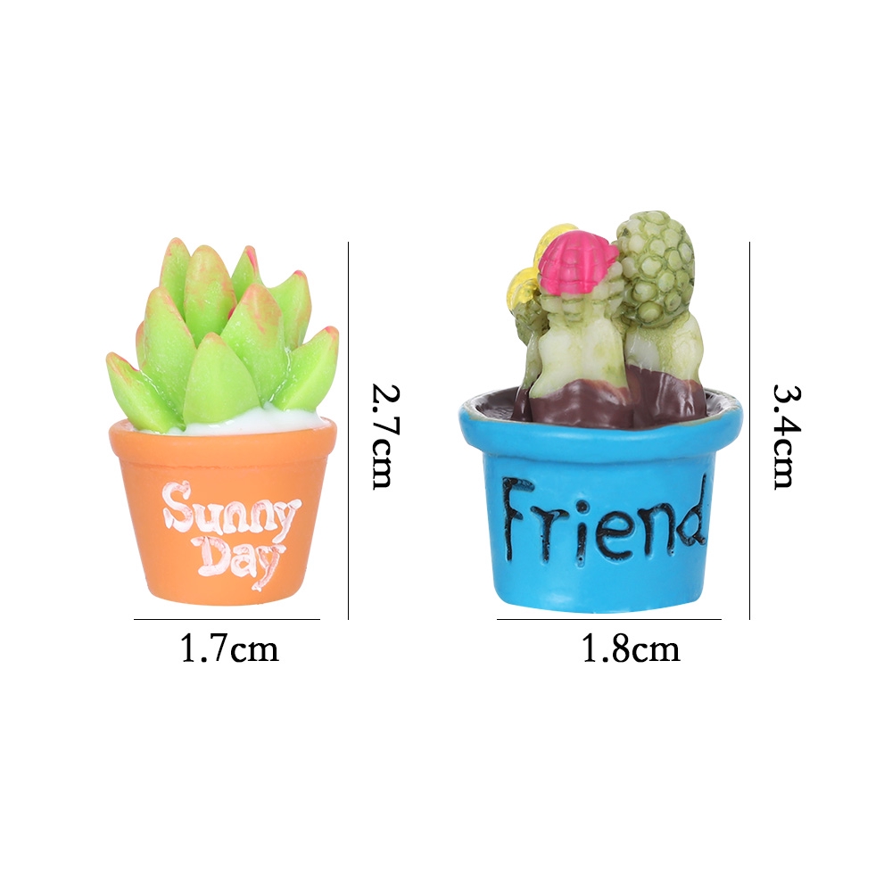 Set 3 chậu cây xương rồng mini bằng resin dùng trang trí tiểu cảnh