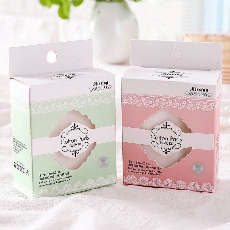 Hộp 40 miếng bông tẩy trang Cotton Pads [XU HƯỚNG] nhỏ gọn, dùng tẩy trang, đắp toner,…