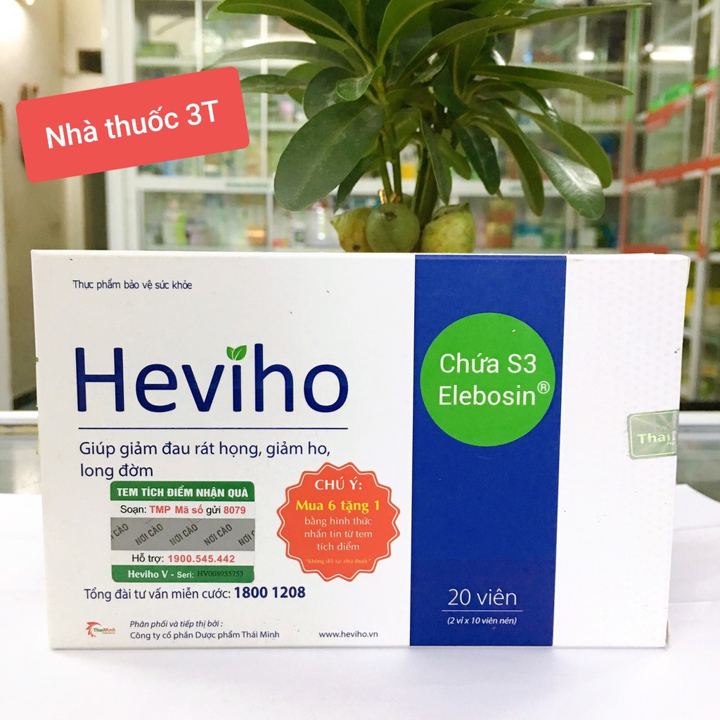 Heviho dành cho viêm họng cấp và mạn tính, giúp giảm đau rát họng, giảm ho, long đờm.