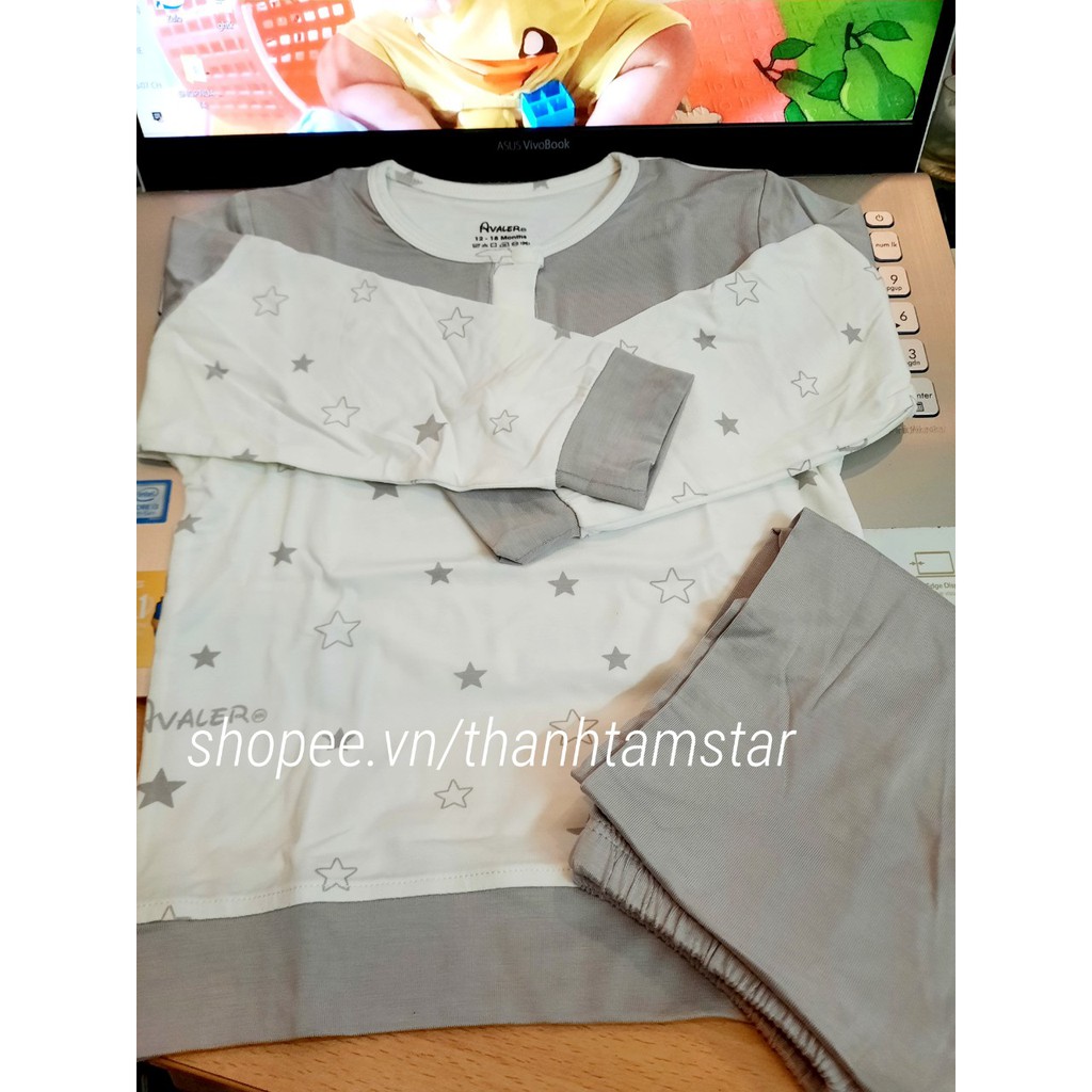 💥10 mẫu💥Bộ dài tay Avaler cho bé xanh,hồng,ghi 7-15kg