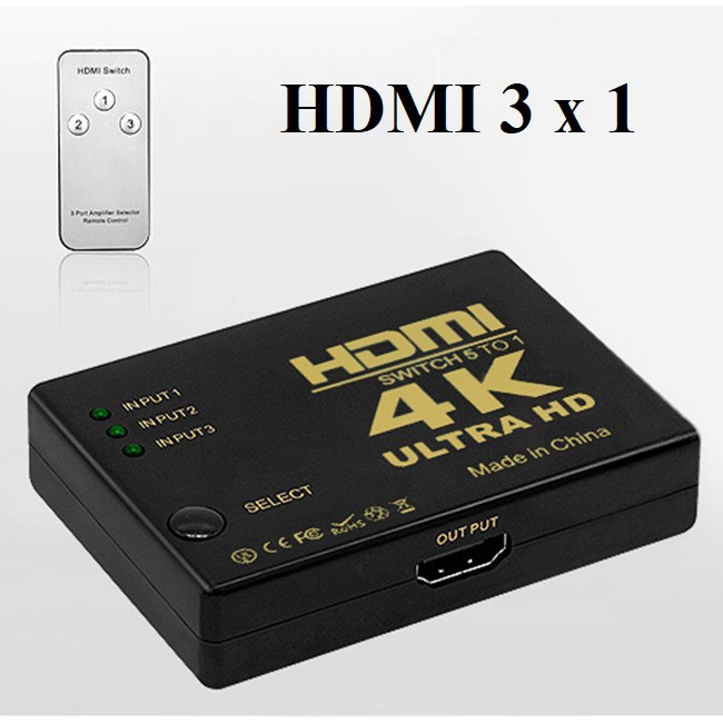 Bộ gộp HDMI 3 cổng vào 1 cổng ra độ phân giải lên đến 4K