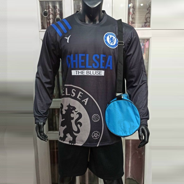 Áo Thủ Môn Dài Tay Nam Club Chelsea Màu Đen Hàng Thiết Kế Size Lớn