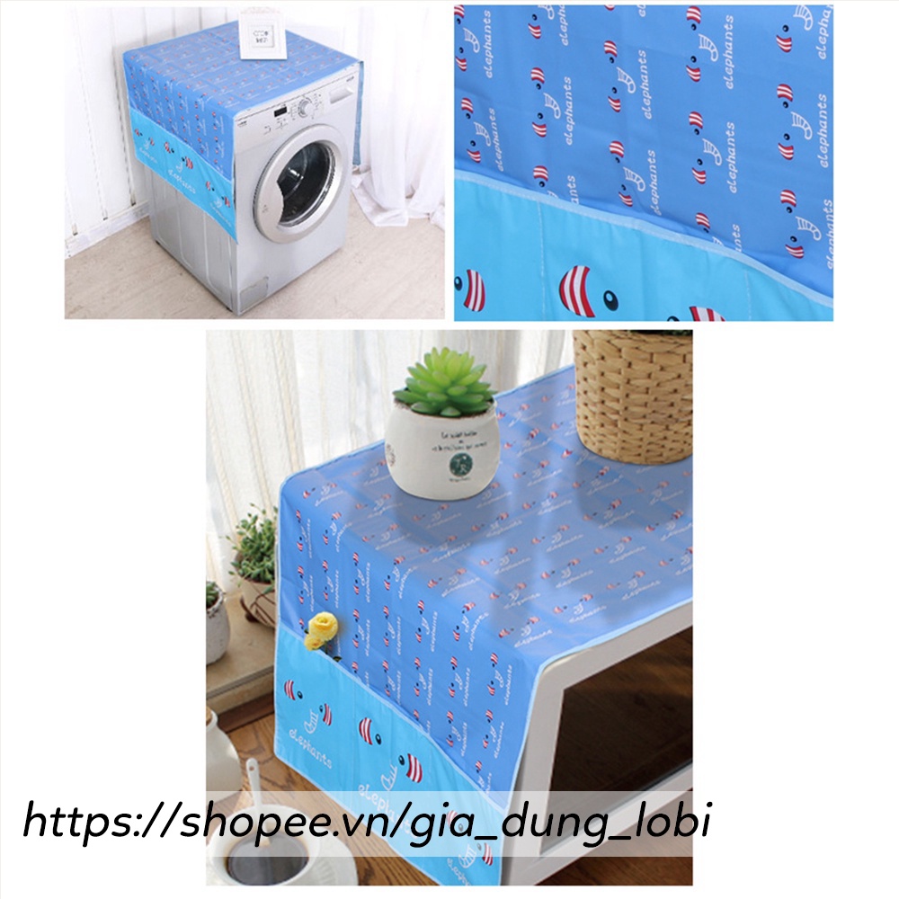 Tấm phủ nóc tủ lạnh lò vi sóng máy giặt chống bụi bẩn chống thấm nước có nhiều ngăn nhỏ đựng đồ