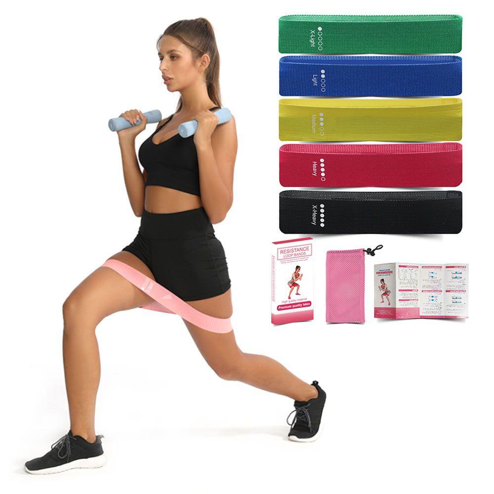 Set 7 Dây Kháng Lực Bằng Vải Co Giãn Để Tập Gym Tiện Lợi