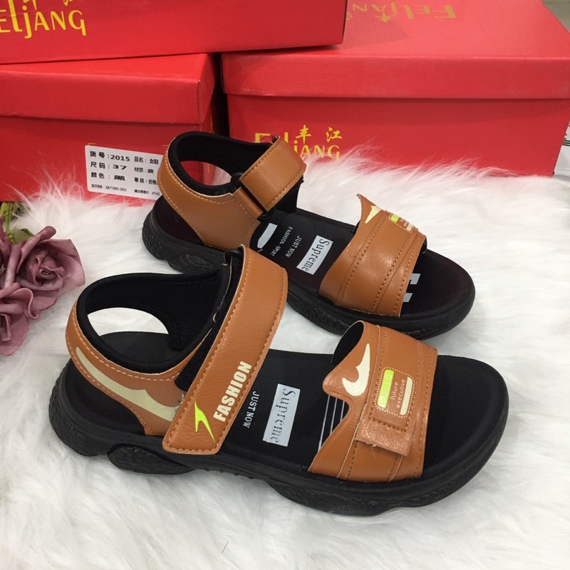 [MÃ SDF888 GIẢM 10% ĐƠN 99K]Sandal xăng đan quai da mềm chống trơn trượt cho bé trai bé gái từ 6 đến 16 tuổi