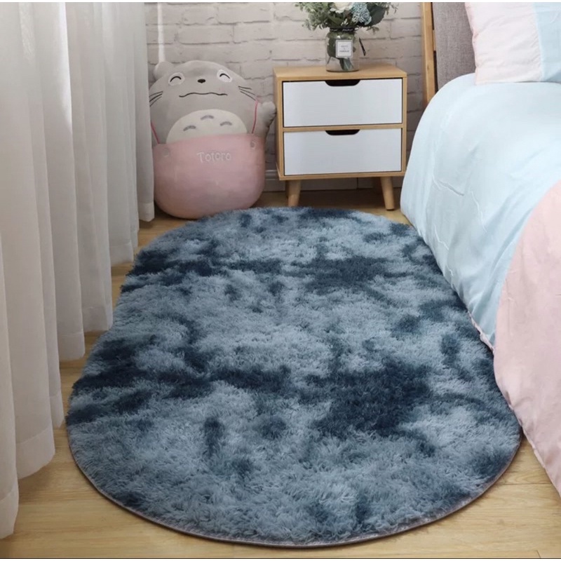 THẢM OVAL| THẢM TRẢI SÀN OVAL SIZE 1Mx1M6 mềm mịn, lông dài sờ rất thích