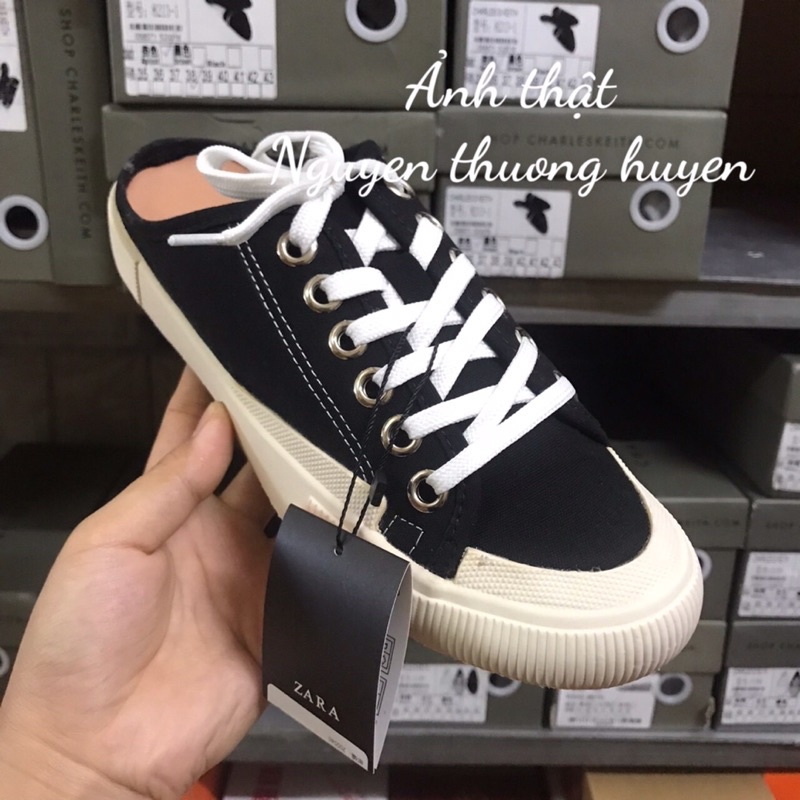 Giày sục thể thao sneakers ZR xuất trơn basic, giầy thể thao canvas Full box MS-6858