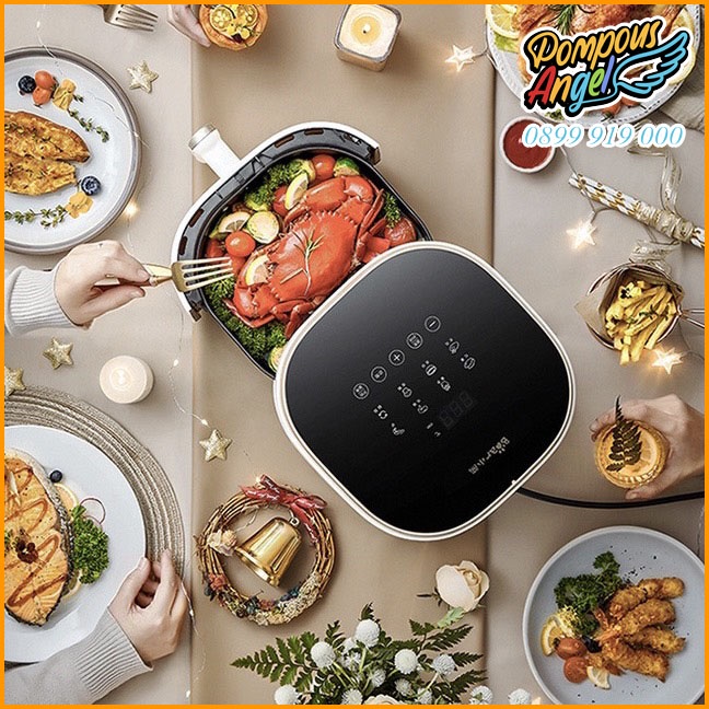 Nồi chiên không dầu mặt kính dung tích 5L BEAR QZG- F15E3 1500W màu trắng bảo hành 12 tháng