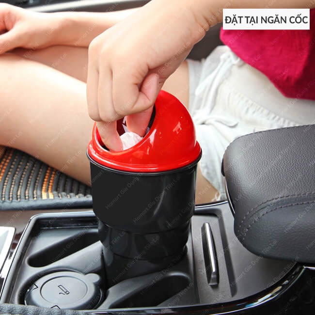 Thùng Rác Mini Ô Tô Có Nắp Đóng Mở Tự Động Dung Tích 1L Hộp Đựng Rác Nhỏ Trên Xe Hơi