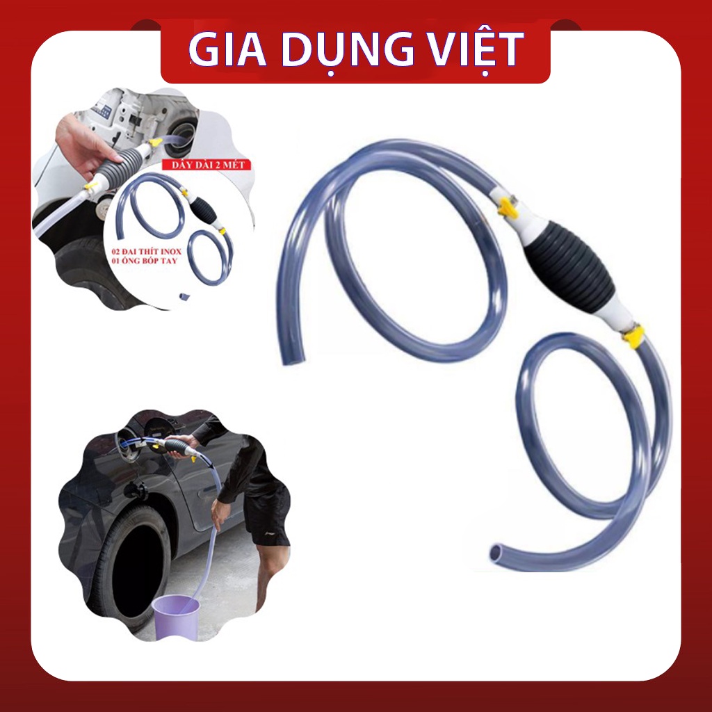 Ống hút xăng dầu chất lỏng bóp tay - Dụng cụ bơm hút rượu xăng dầu chất lỏng bóp tay nhanh chóng, dễ dàng