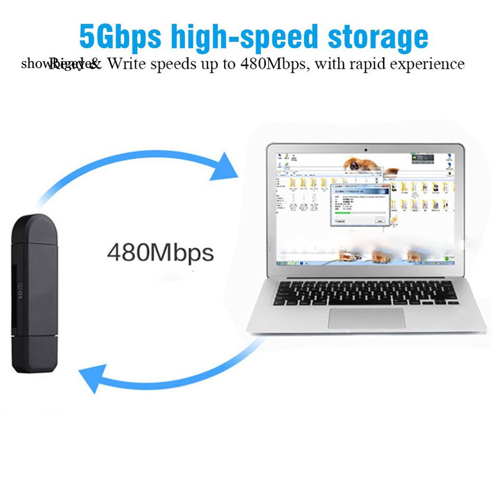 Đầu đọc thẻ USB 3.0 Micro-USB Type-C TF SD OTG 3 trong 1 đa chức năng