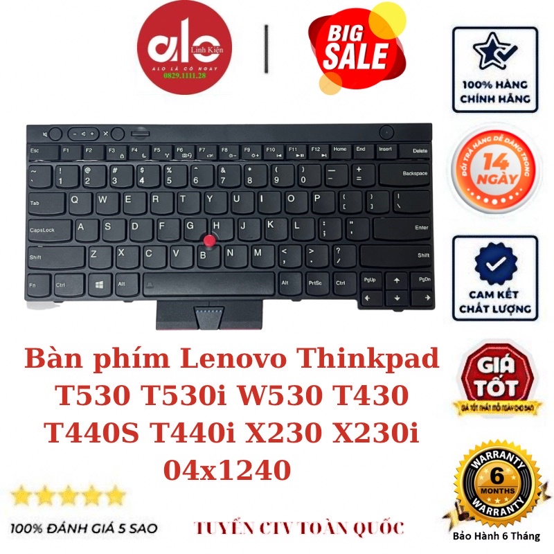 Bàn phím Laptop Lenovo Thinkpad T530 T530i W530 T430 T430s T430i X230 X230i - 04X1240