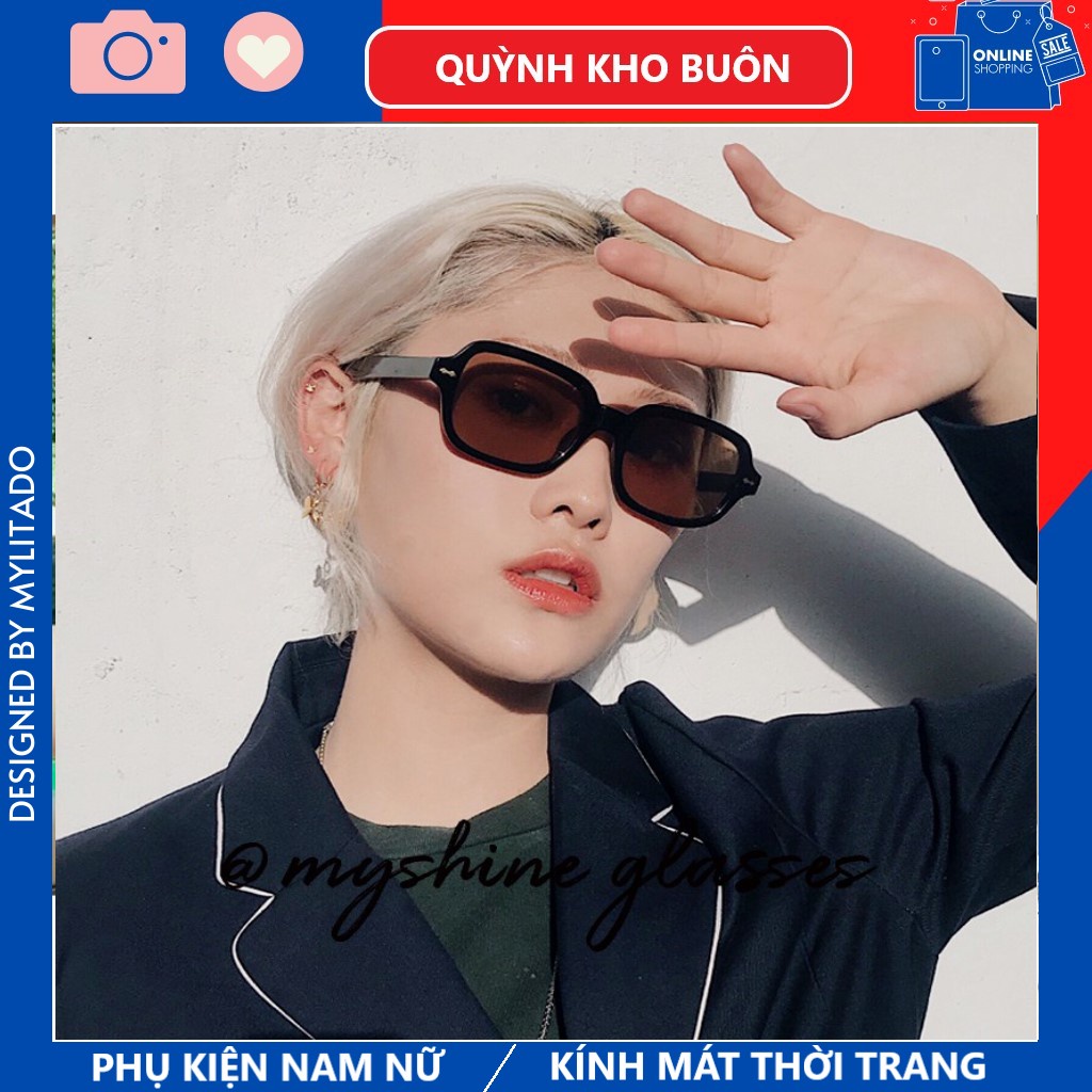 Kính mát nam nữ Cao Cấp - Đẹp chống UV400 - Sơn Tùng MTP gọng kính vuông xu hướng thời trang 2022 -Q2160