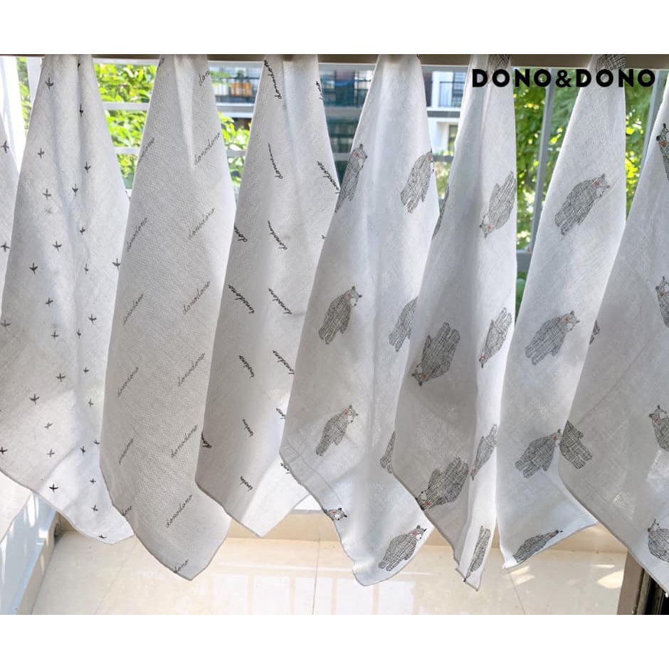 Set 10 khăn sữa DONO&DONOcotton Hàn Quốc hoạ tiết kích thước 35 35cm