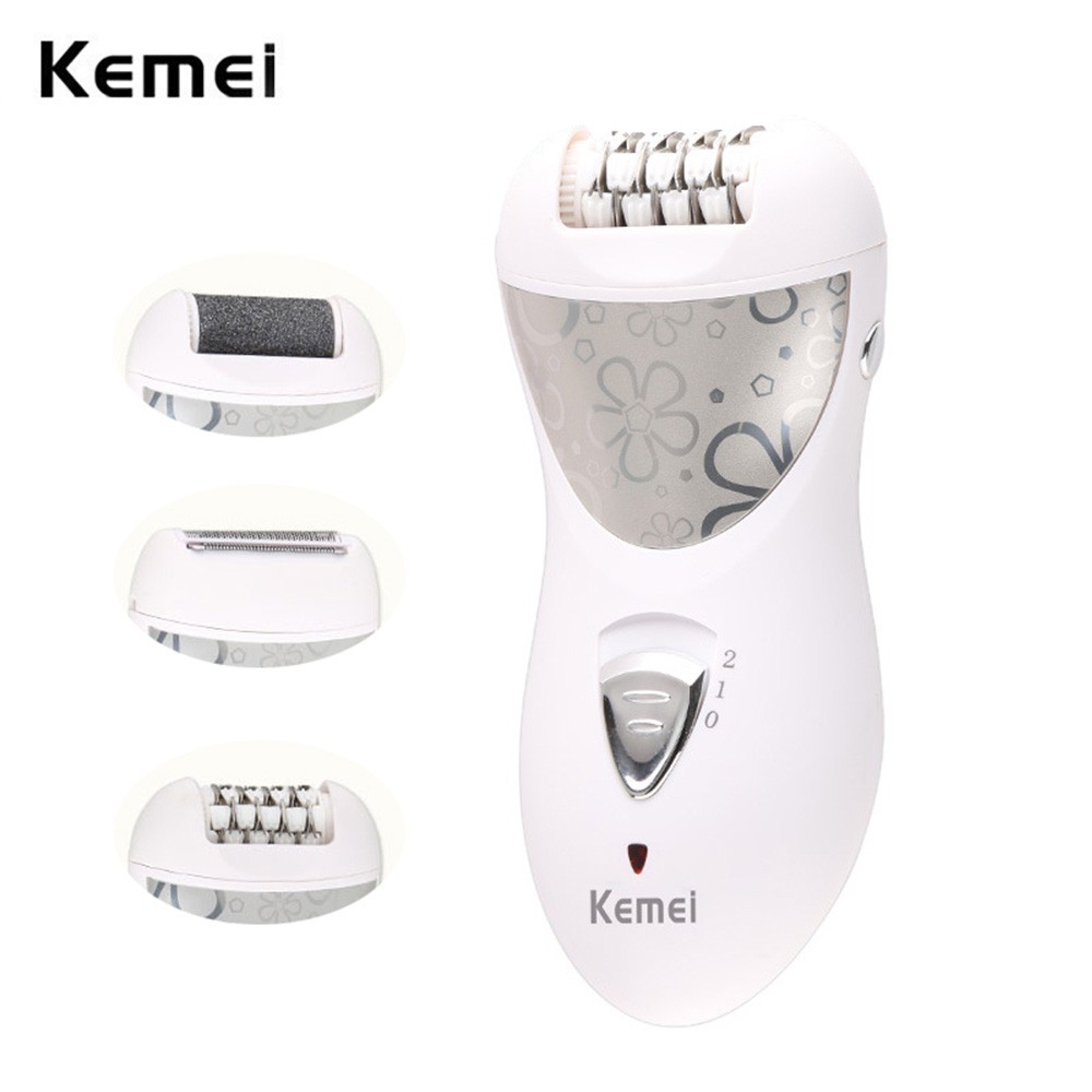 Máy cạo râu Kemei 3 trong 1 có thể sạc lại hỗ trợ loại bỏ vết chai sạn trên chân dành cho nữ