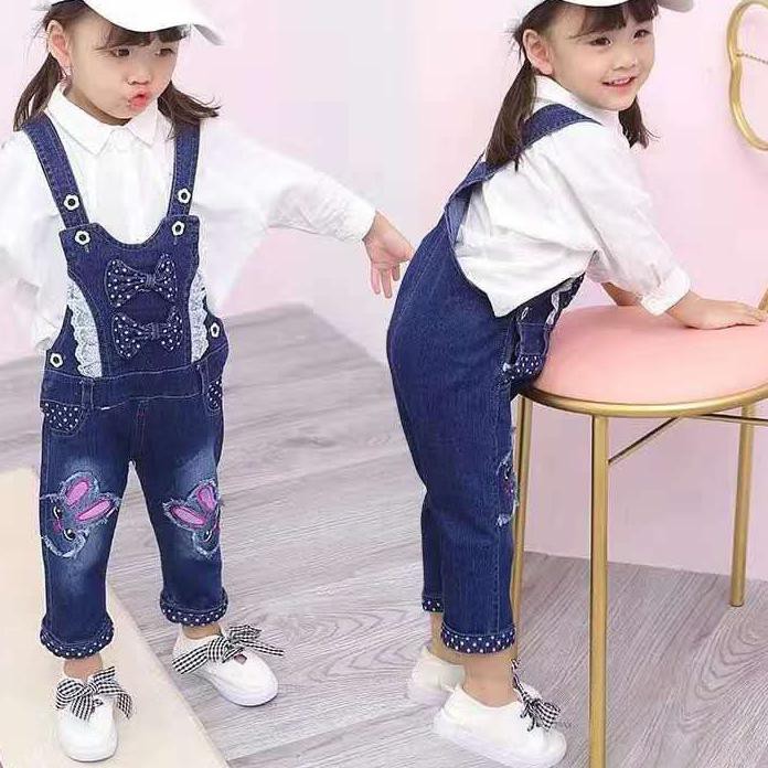 Quần Yếm Jeans Thời Trang Cho Bé 3-7 Tuổi