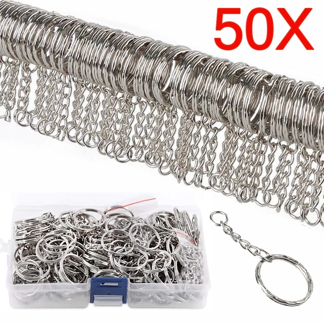 Set 50 Móc Khóa Có Dây Ngắn Làm Móc Chìa Khóa/Điện Thoại DIY